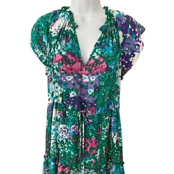 NWT Rails Juni Floral Tiered Midi Dress Gardenia Flower size Small - Picture 4 of 13